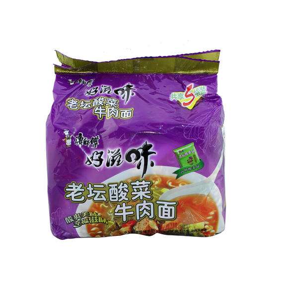 康师傅老坛酸菜面5连包 96g*5/ MK HaoZiWei Instant Noodle—Pickle