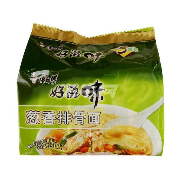 康师傅葱香排骨面5连包 96g*5/ MK HaoZiWei Instant Noodle—Spare Ribs