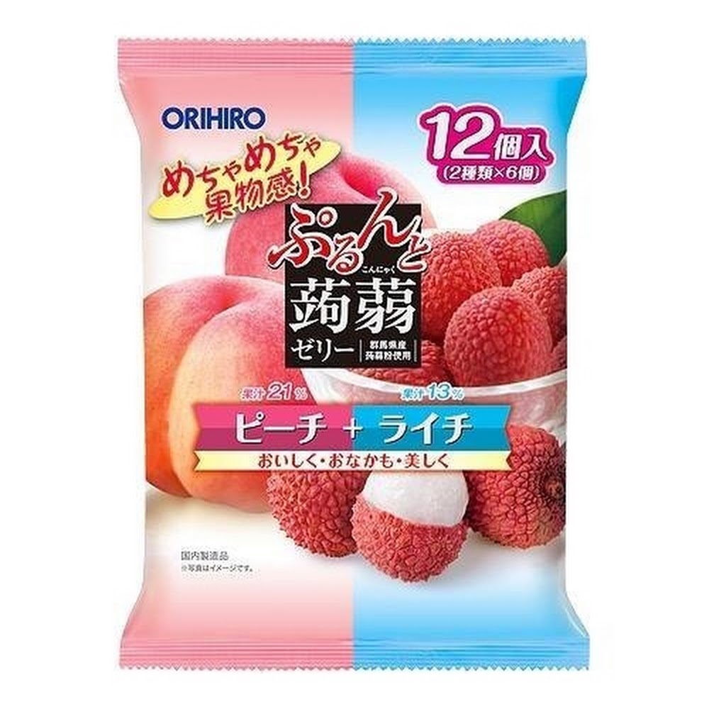 ORIHIRO蒟蒻果冻 荔枝+桃子/青提+橘子 20g*12